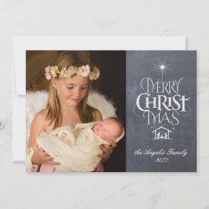 Cartes Pour Fêtes Annuelles Joyeux Noël Religieux Chalkboard Letters