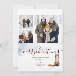 Cartes Pour Fêtes Annuelles Joyeux Noël Renard d'hiver 3 Collage photo