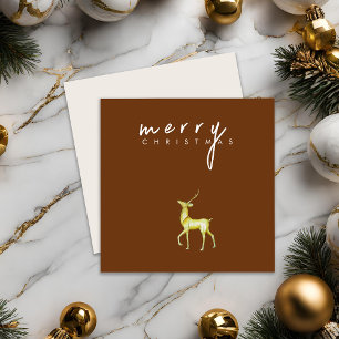 Cartes Pour Fêtes Annuelles Joyeux Noël Renne Aquarelle Minimaliste 