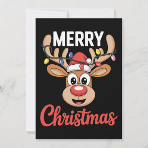 Cartes Pour Fêtes Annuelles Joyeux Noël Renne Mignon Famille Vacances Noël