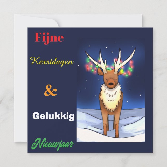 Cartes Pour Fêtes Annuelles Joyeux Noël, Renne, renne, Rudolf (Devant)