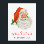 Cartes Pour Fêtes Annuelles Joyeux Noël rétro Père Noël<br><div class="desc">Une image festive et rétro. Le vieux Père Noël Jolly avec ses joues rousses et son sourire chaleureux et amical. Un peu de nostalgie de l'ancienne école pour les vieux temps,  cette image rappelle les souvenirs des célébrations du passé de Noël.</div>