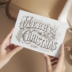 Cartes Pour Fêtes Annuelles Joyeux Noël Rétro Vintage