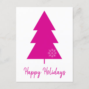 Cartes Pour Fêtes Annuelles Joyeux Noël rose chaud arbre de Noël