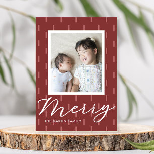 Cartes Pour Fêtes Annuelles Joyeux Noël rose pointu photo d'impression