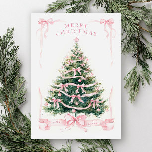Cartes Pour Fêtes Annuelles Joyeux Noël rose vert