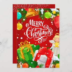 Cartes Pour Fêtes Annuelles Joyeux Noël rouge