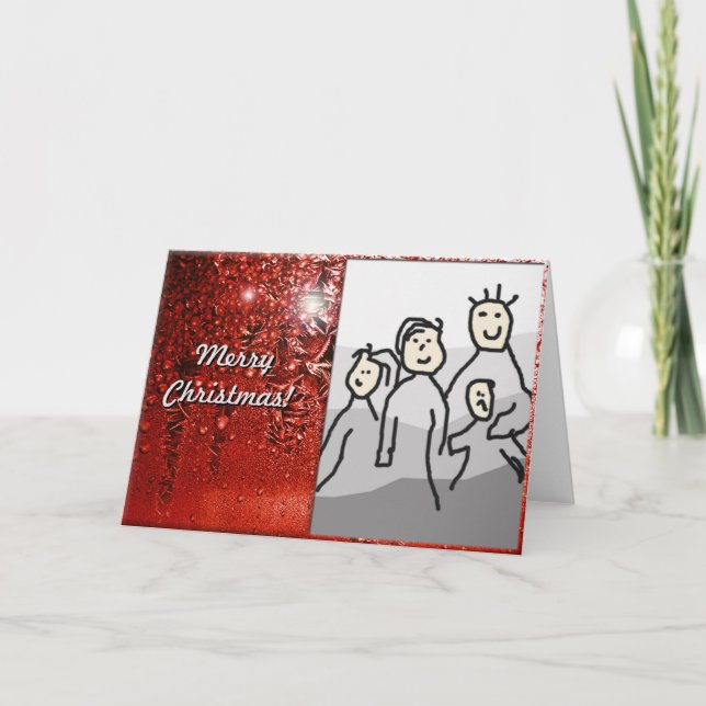 Cartes Pour Fêtes Annuelles Joyeux Noël rouge avec photo (Devant)