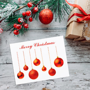 Cartes Pour Fêtes Annuelles Joyeux Noël Rouge Balls décoration avec texte