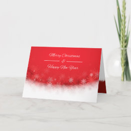 Cartes Pour Fêtes Annuelles Joyeux Noël rouge Bonne année avec des flocons de