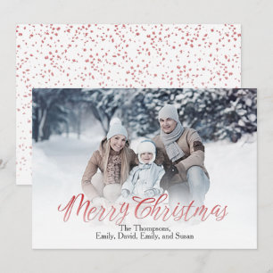 Cartes Pour Fêtes Annuelles Joyeux Noël Rouge Calligraphie Script 1 Photo