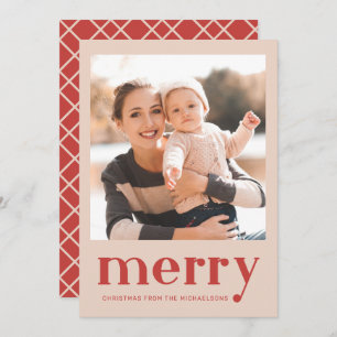 Cartes Pour Fêtes Annuelles Joyeux Noël Rouge Chèque photo