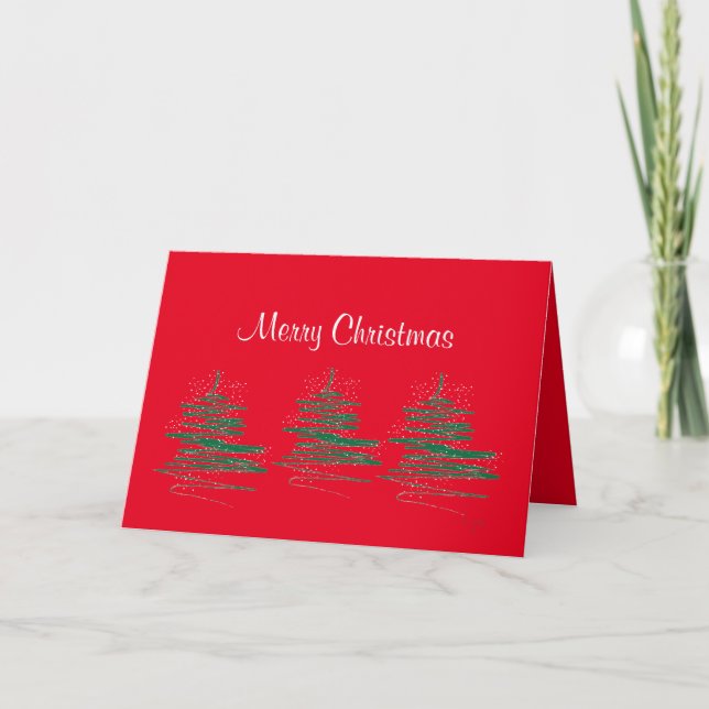 Cartes Pour Fêtes Annuelles Joyeux Noël - rouge contemporain (Devant)