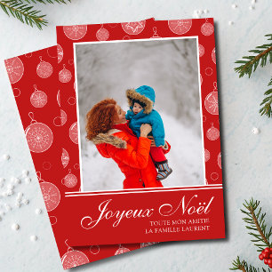 Cartes Pour Fêtes Annuelles Joyeux Noël Rouge Décor de Noël Photo