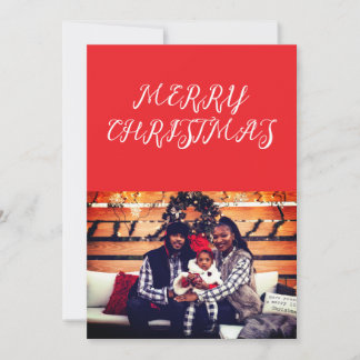 Cartes Pour Fêtes Annuelles Joyeux Noël rouge écriture moderne Photo