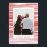 Cartes Pour Fêtes Annuelles Joyeux Noël. Rouge et rose. Moderne rayé<br><div class="desc">Carte photo moderne de Noël. Contactez-moi,  s'il vous plaît,  si vous avez besoin d'autres articles.</div>
