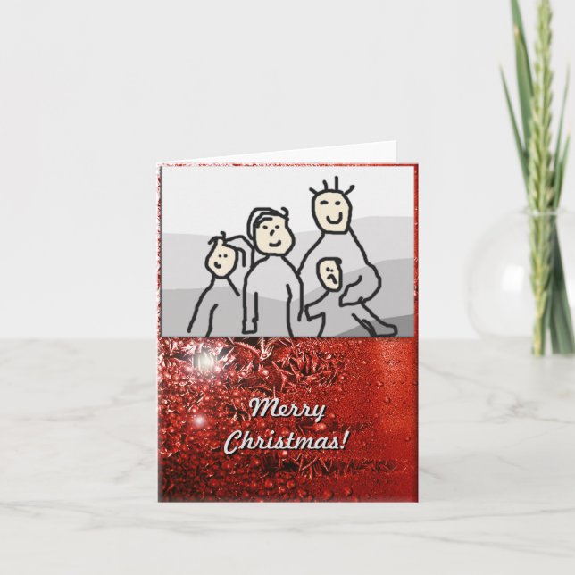 Cartes Pour Fêtes Annuelles Joyeux Noël Rouge Frost avec photo (Devant)