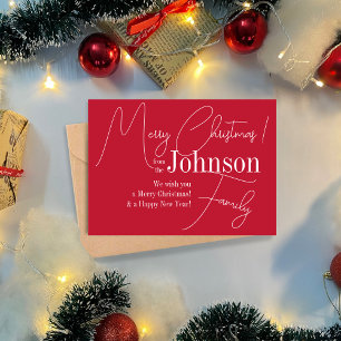 Cartes Pour Fêtes Annuelles Joyeux Noël Rouge moderne