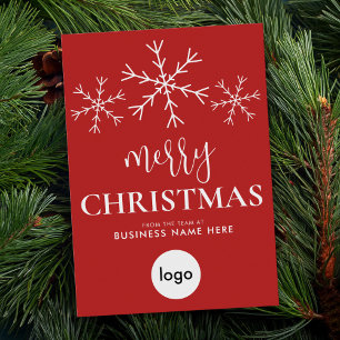 Cartes Pour Fêtes Annuelles Joyeux Noël Rouge moderne Logo d'entreprise