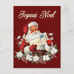 Cartes Pour Fêtes Annuelles Joyeux Noel Rouge Noël Vintage Père Noël