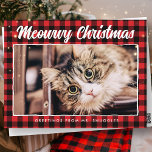 Cartes Pour Fêtes Annuelles Joyeux Noël Rouge Noir Rouge Photo Plaid<br><div class="desc">Le design est composé d'un motif en tartan rouge et noir. Ajoutez une photo personnalisée de votre chat. "Meowwy Christmas" salut de votre chat ! Disponible ici : http://www.zazzle.com/store/selectpartysupplies</div>