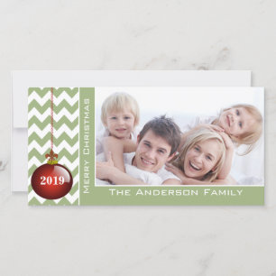 Cartes Pour Fêtes Annuelles Joyeux Noël Rouge Ornement Chevron Motif