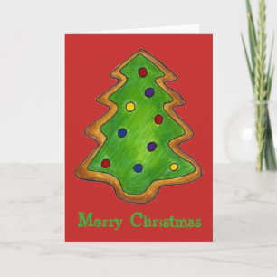 Cartes Pour Fêtes Annuelles Joyeux Noël Rouge Vert sucre Cookies Arbre Noël