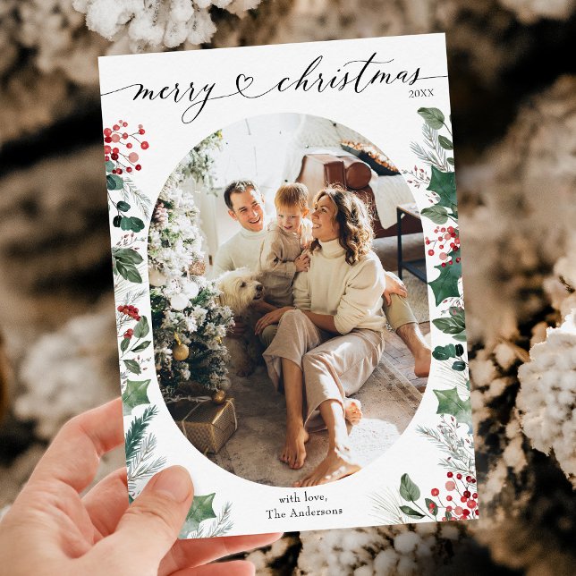 Cartes Pour Fêtes Annuelles Joyeux Noël rouge vif 1 photo (Créateur téléchargé)