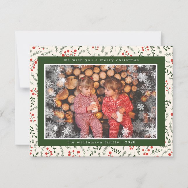 Cartes Pour Fêtes Annuelles Joyeux Noël Russe Flocon de neige Fête photo (Devant)