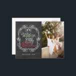 Cartes Pour Fêtes Annuelles Joyeux Noël Rustic Chalkboard Mistletos Photo<br><div class="desc">'Je Vous Souhaite Un Très Joyeux Noël' Typographie Colorée De Salutation Dans Un Cadre Vintage Traditionnel Défilé, Panneau Roulette Rustique De Noël Avec Mistletoes Photo Holiday Carte Postale. Conçu par fat*fa*tin. Facile à customiser avec votre propre texte, photo ou image. Pour des demandes personnalisées, veuillez contacter fat*fa*tin directement. Des frais...</div>