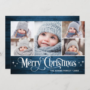 Cartes Pour Fêtes Annuelles Joyeux Noël Rustique 5 PHOTO Salutation