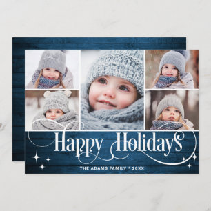 Cartes Pour Fêtes Annuelles Joyeux Noël Rustique 5 PHOTO Salutation Boho