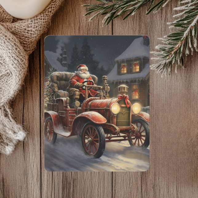 Cartes Pour Fêtes Annuelles Joyeux Noël rustique avec le Père Noël  (Créateur téléchargé)