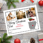 Cartes Pour Fêtes Annuelles Joyeux Noël rustique de l'Arkansas Photo Holiday<br><div class="desc">Design rustique "Joyeux Noël" avec une silhouette d'état superposée avec un motif de buffles noir et blanc et un look vintage camion rouge transportant un arbre de vacances. Légende éditable : "Joyeux Noël Y'all de l'Arkansas". Ajoutez simplement vos trois photos de famille, votre nom de famille et l'année et vous...</div>