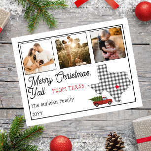 Cartes Pour Fêtes Annuelles Joyeux Noël rustique du Texas 3 Photo