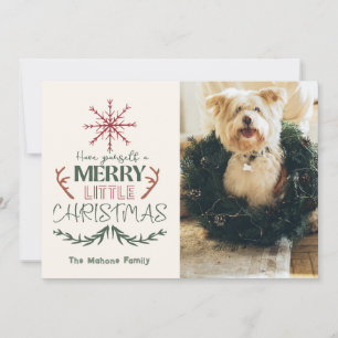 Cartes Pour Fêtes Annuelles Joyeux Noël rustique en famille avec 2 photos et a