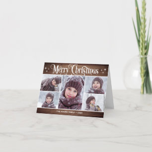 Cartes Pour Fêtes Annuelles Joyeux Noël rustique minimaliste 5 PHOTOS Boho