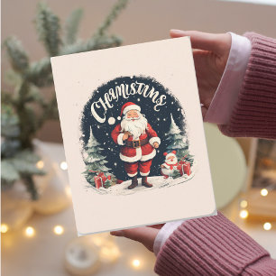 Cartes Pour Fêtes Annuelles Joyeux Noël rustique & Père Noël cause