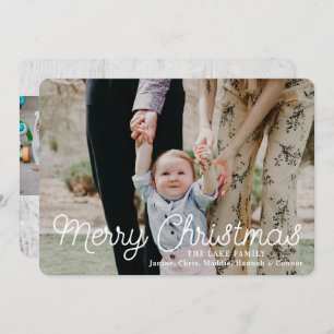 Cartes Pour Fêtes Annuelles Joyeux Noël Rustique Photo Holiday Card