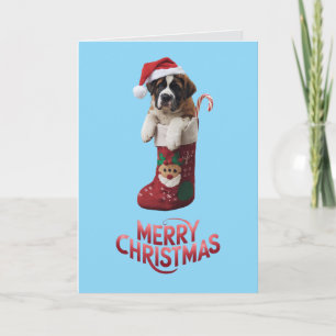 Cartes Pour Fêtes Annuelles Joyeux Noël Saint-Bernard mignon