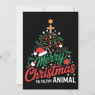 Cartes Pour Fêtes Annuelles Joyeux Noël, sale bête, drôle de famille de Noël