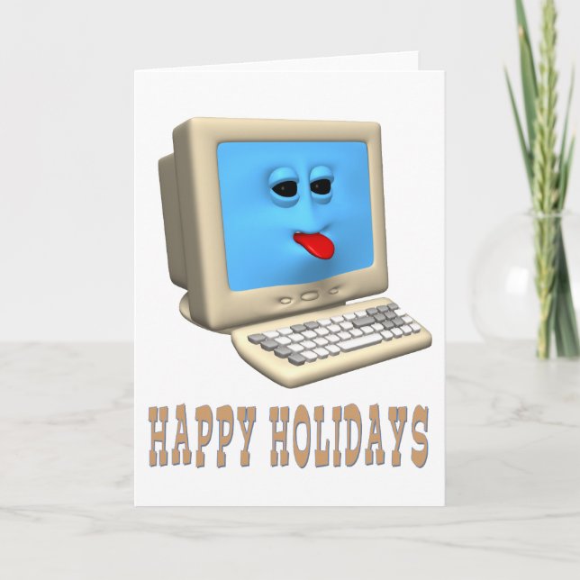CARTES POUR FÊTES ANNUELLES JOYEUX NOËL SALUTATION INFORMATIQUE (Devant)