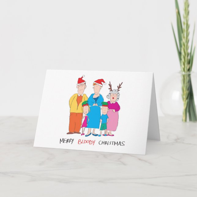 Cartes Pour Fêtes Annuelles Joyeux Noël sanglant (Devant)