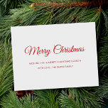 Cartes Pour Fêtes Annuelles Joyeux Noël sans photo minimaliste<br><div class="desc">Mini-photo Joyeux Noël Postard. Caractéristiques de typographie de script élégante.</div>