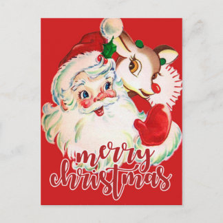 Cartes Pour Fêtes Annuelles Joyeux Noël | Santa Claus et Rudolf