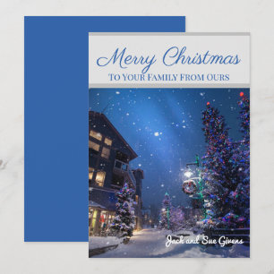 Cartes Pour Fêtes Annuelles Joyeux Noël Scène hivernale enneigée personnalisée