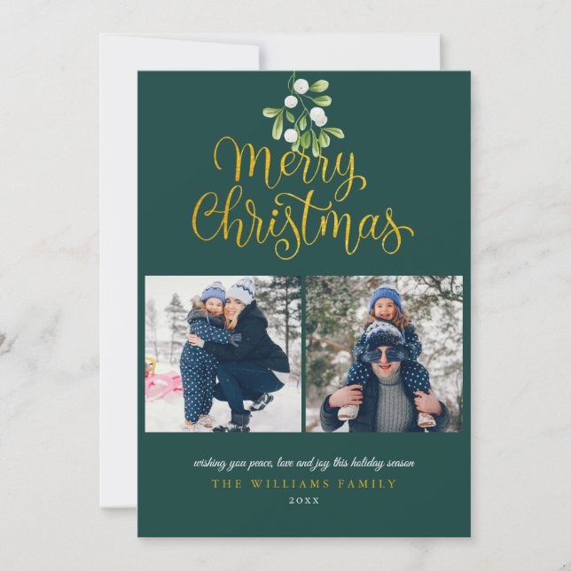 Cartes Pour Fêtes Annuelles Joyeux Noël Script Gui 3 Photo  (Devant)