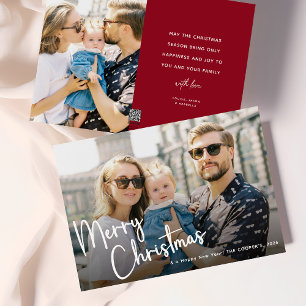 Cartes Pour Fêtes Annuelles Joyeux Noël Script Lettrage 2 Photo