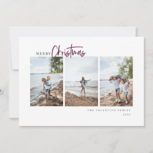 Cartes Pour Fêtes Annuelles Joyeux Noël Script moderne minimaliste Photo