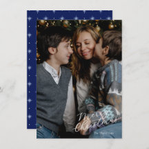 Joyeux Noël Script Photo Navy Twinkle